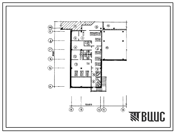 Типовой проект П-3-90(252-7-12.1С.87) Хозяйственно-бытовые помещения подвала инфекционного корпуса на 60 коек для центральной районной больницы районной больницы, (убежище на 90 человек, режимы вентиляции 1,2).
