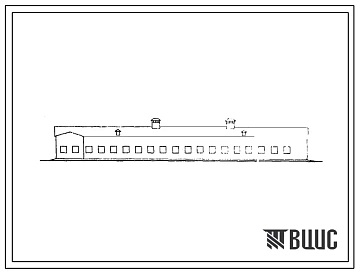 Типовой проект 801-196 Здание на 130 голов молодняка крупного рогатого скота привязанного содержания. Для строительства в районах с расчетной наружной температурой -25, -30 и -40 0С.
