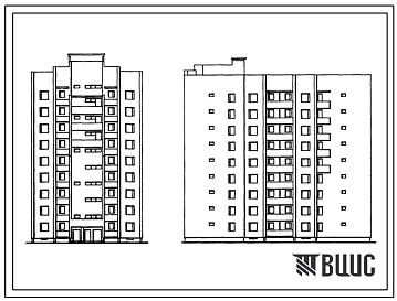 Типовой проект 1-318-108.84 9-этажный 72-квартирный жилой дом с малыми квартирами. Для строительства во 2В климатическом подрайоне Литовской ССР.