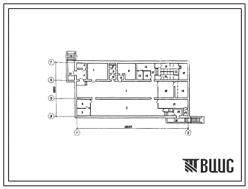 Типовой проект А-2,3-600-224 Здание производственного вспомогательного назначения отдельно стоящее заглубленное, (убежище на 600 человек, размеры убежища 30,6м на 18м, режимы вентиляции 1,2).