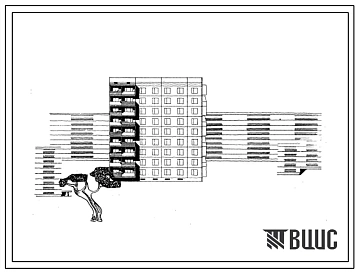 Типовой проект 96-017 Девятиэтажная блок-секция, торцевая правая на 36 квартир (однокомнатных-9, двухкомнатных-18, трехкомнатных-9). Для строительства во 2 и 3 строительно-климатических зонах Украинской ССР. Стены из керамзитобетонных панелей.