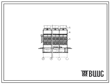 Типовой проект 901-6-59 Градирни с вентиляторами 2ВГ25 пленочные, капельные и брызгальные с секциями площадью 16 куб. м со стальным каркасом