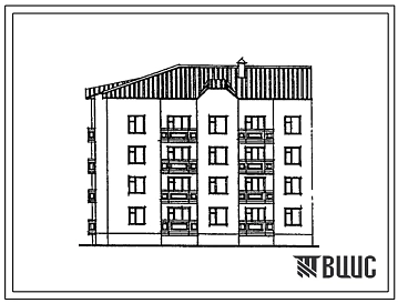 Типовой проект 192-052.90 Блок-секция 4-этажная 12-квартирная угловая 3Б-3Б-4Б из монолитного железобетона