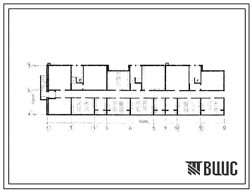 Типовой проект Б-1-730(111-125-8) Хозяйственно-бытовые помещения в подвале 5-этажного 6-секционного жилого дома на 89 квартир, (убежище на 730 человек, размеры убежища 45м на 12м, режимы вентиляции 1,2,3).