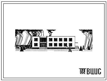 Типовой проект 264-20-22 Административное здание (Тип 2) для центральных поселков хозяйств до 4000 жителей. Для строительства в Белорусской ССР. Для сельского строительства.