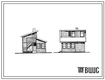 Типовой проект 186-000-88 Двухкомнатный летний садовый домик с мансардой со стенами из деревянно-щитовых конструкций