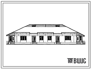 Типовой проект 183-24-112/1 Одноэтажный двухквартирный жилой дом с трехкомнатными квартирами. Для индивидуальных застройщиков.