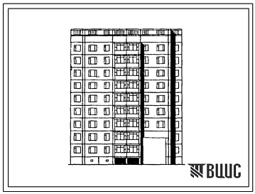 Типовой проект 125-058.13.85 9-этажная блок-секция на 32 квартиры рядовая 2Б.2Б.3Б.3Б с проездом. Для строительства в городах Братске и Усть-Илимске