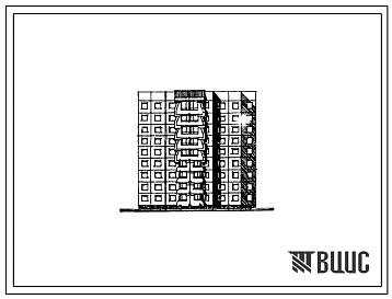 Типовой проект 122-0102см.13.89 Блок-секция поворотная с внешним углом 45 (правая) 9-этажная 36-квартирная 2-2-3-4 (для строительства в г. Магадане)
