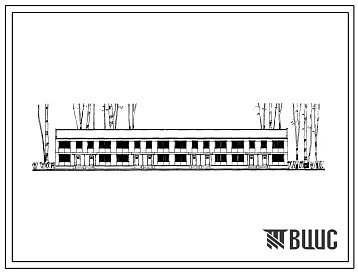 Типовой проект 1-50А-3/68 Двухэтажный восьмиквартирный жилой дом (трехкомнатных-4, четырехкомнатных-4) в двух уровнях с полным благоустройством, стены из арболитовых блоков. Для строительства во 2 строительно-климатической зоне. Для леспромхозов.