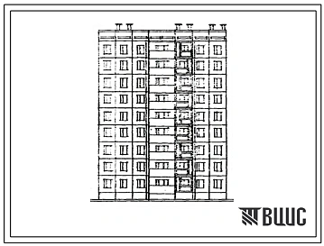 Типовой проект 97-0166.83 Блок-секция рядовая с торцовыми окончаниями девятиэтажная 27-квартирная 5Б.1Б.3Б. Для строительства в г. Кзыл-Орда.