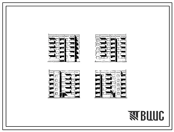 Типовой проект 125-021/1 Пятиэтажная блок-секция торцевая правая на 20 квартир (однокомнатных 1Б-10, двухкомнатных 2Б-5, трехкомнатных 3А-5). Для строительства в 1В и 1Д климатических подрайонах в г.г.Усть-Илимске и Братске