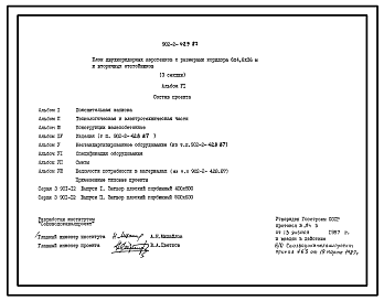 Типовой проект 902-2-429.87 Блок двухкоридорных аэротенков с размерами коридора 6х4, 6х36 м и вторичных отстойников (3 секции)
