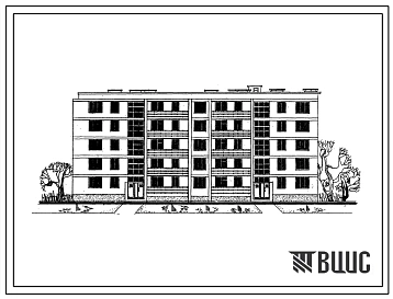 Типовой проект 102-010с/1 Пятиэтажная блок-секция двойная на 10 квартир (однокомнатных 1А-5, двухкомнатных 2Б-15, трехкомнатных 3Б-5, четырехкомнатных 4Б-5) со стенами из блоков пильных известняков. Для строительства в районах сейсмичностью 8 баллов