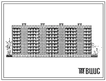 Типовой проект 111-94-2/71 Девятиэтажный четырехсекционный крупнопанельный дом на 144 квартиры для строительства во 2 и 3 климатических районах Украинской ССР.