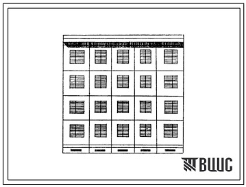 Типовой проект IVз-500ТСП-12/1 4-этажная 8-квартирная рядовая с торцовым окончанием блок-секция 3Б-4Б