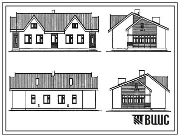 Типовой проект 185-24-307.13.88 Двухквартирный одноэтажный жилой дом с 1 и 2-комнатными квартирами . Стены из блоков пильного известняка.