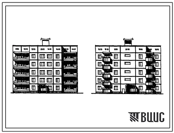 Типовой проект 168-01с Пятиэтажная рядовая блок-секция на 20 квартир 3А.2Б.2Б.3А.