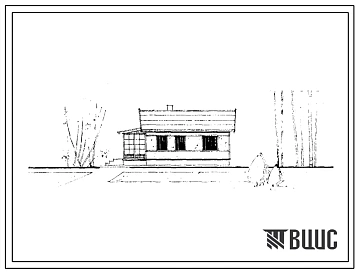 Типовой проект 1-50К-19 Одноэтажный одноквартирный жилой дом с квартирой в 3 комнаты с полным благоустройством, стены каркасно-фибролитовые.