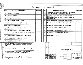 Альбом 8 Электроооборудование ниже и выше отметки 0.000. Без электроплит Э.1-1