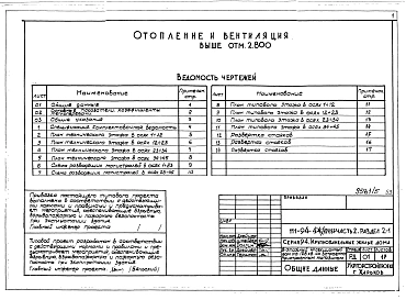Альбом 5 Архитектурн6о-строительные чертежи выше отм.2.800. Часть 2 Отопление и вентиляция выше отм.2.800 Раздел 2-1 С радиаторами и конвекторами. Часть 3 Водопровод и канализация выше отм.2.800. Часть 4 Газоснабжение. Часть 5 Электрооборудование выше отм