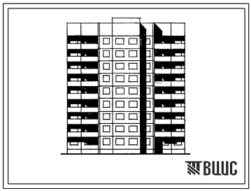 Типовой проект 143-010с/1.2 Блок-секция рядовая девятиэтажная 35-квартирная 2Б-2Б-3Б-3Б.