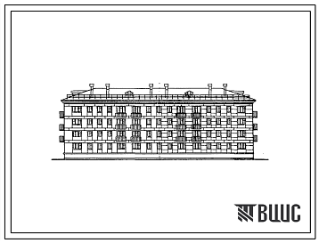 Типовой проект 1-307с-14 Четырехэтажный трехсекционный дом на 48 квартир, без ванн, с подвалом и без подвала