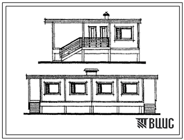 Типовой проект 186-218-2м/1 Двухквартирный жилой дом с двухкомнатными квартирами из деревянных объемных блоков (контейнеров).