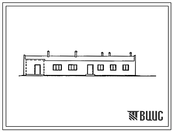 Типовой проект 807-10-112.87 Ветеринарный пункт со стационаром на 18 мест для молодняка крупного рогатого скота. Размеры здания - 9x24 м. Расчетная температура: -30°С. Стены кирпичные. Покрытие - железобетонные плиты по железобетонным фермам