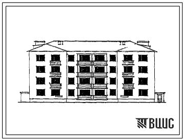 Типовой проект 114-24-47 Четырехэтажный двухсекционный дом на 24 квартиры для строительства в Северных и Центральных районах УССР
