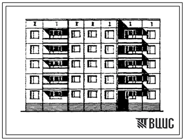 Типовой проект 97-0127/1.2 Блок-секция пятиэтажная 20-квартирная рядовая 1Б.2Б.3А.3А.