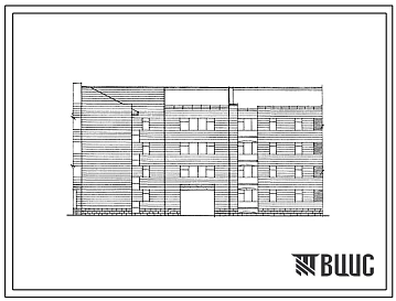 Типовой проект 195-07с.23.88 Четырехэтажная блок-вставка поворотная с проездом по первому этажу на 6 комнат (спальни). Для Армянской АССР