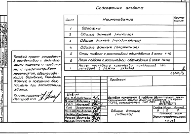 Альбом 5 Бытовые помещения в подвале двух-этажного трехсекционного жилого дома 113-24-70/1.2