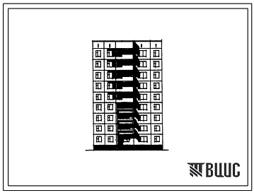Типовой проект 97-0121/1 Девятиэтажная рядовая полублок-секция дополнительная правая ДР4п-2Б-2Б-4А.