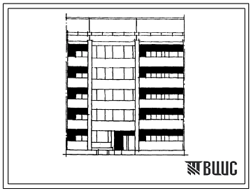 Типовой проект 103-036/1 Пятиэтажная блок-секция рядовая с торцевыми окончаниями на 14 квартир (однокомнатных 1Б-4, двухкомнатных 2Б-4, трехкомнатных 3Б-6). Для строительства во 2Б и 2В климатических подрайонах Латвийской ССР