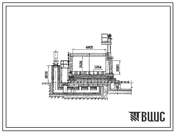 Типовой проект 406-9-253 Печь термическая с выкатным подом размерами 2,5х5,0 м на газе с отводом продуктов сгорания вверх