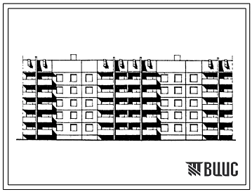 Типовой проект 90-0208.13.88 Блок-секция пятиэтажная 40-квартирная рядовая-торцовая, широтная 1-2-3-3-1-2-3-3. Для строительства в Мордовской АССР.
