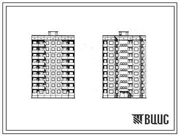 Типовой проект 94-017 Девятиэтажная крупнопанельная рядовая и торцевая левая блок-секции на 36 квартир для строительства во 2 и 3 климатических районах Украинской ССР.