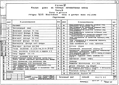 Альбом 12 Монтажные узлы и детали выше отм. 0.000. Часть 9, раздел 9.2-4/82, 9.2-5 