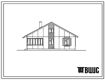 Типовой проект 181-219-27.87 Дом с трехкомнатной квартирой. Общая площадь 70 м2 (СТЕНЫ ИЗ ПАНЕЛЕЙ С ДЕРЕВЯННЫМ КАРКАСОМ И УТЕПЛИТЕЛЕМ, Перекрытия деревянные. Полное инженерное благоустройство