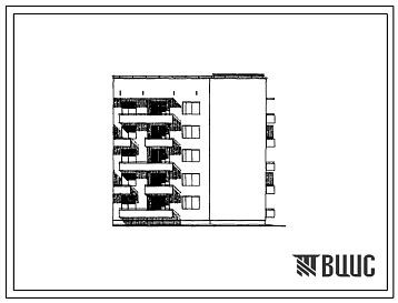 Типовой проект 67-029/1 Пятиэтажная блок-секция на 15 квартир угловая (Т-образная) правая (двухкомнатных 2Б — 15). Для строительства в III климатическом районе.