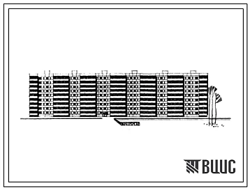 Типовой проект 1-468Б-22 Девятиэтажный шестисекционный крупнопанельный жилой дом на 216 квартир с наружными стеновыми панелями двухрядной разрезки из ячеистого бетона (однокомнатных- 19, двухкомнатных  107, трехкомнатных  72, четырехкомнатных  18).