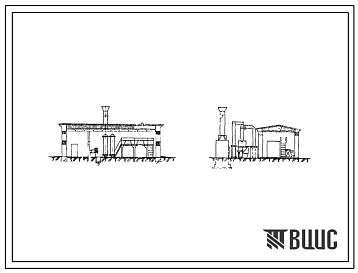 Типовой проект 903-1-63С, тип 1 Котельная на 2 котла «Универсал-6» поверхностью нагрева по 33,0 м2. Топливо антрацит, каменные и бурые угли. Теплоноситель вода.