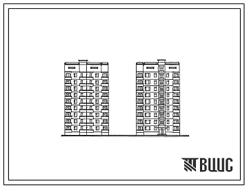 Типовой проект 135-0123с.86 9-этажная 18-квартирная рядовая с торцовыми окончаниями блок-секция 3Б-4Б