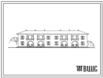 Типовой проект 144-42-104с 2 этажный 4 квартирный блокированный жилой дом с 4 комнатными квартирами типа "Б"