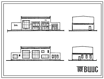 Типовой проект 503-51/71 Гараж-мастерская на 4 автомашины и 4 трактора с навес-стоянкой