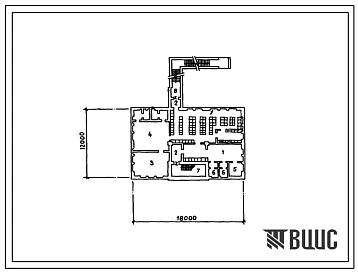 Типовой проект А-2-180(416-4-97.84) Буфет в подвале здания бытовых помещений для нефтеперерабатывающих заводов на 200 человек, приспособленными под убежище (убежище на 180 человек, размеры убежища 18м на 12м, режимы вентиляции 1,2,3).