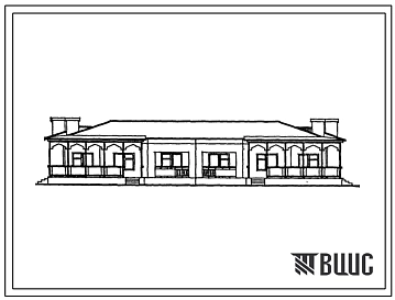 Типовой проект 181-203-19с.13.87 Одноэтажный двухквартирный блокированный жилой дом с 4-х комнатными квартирами (для Азербайджанской ССР)