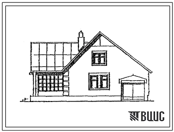Типовой проект 144-000-870с.91 Одноквартирный четырехкомнатный жилой дом с гаражом для индивидуальных застройщиков