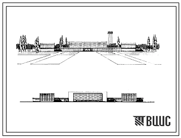Типовой проект 294-2-8 Универсальный спортивный корпус блокированного типа. (Блоки:  1) игровой зал на 700 зрителей; 2) залы гимнастики и тяжелой атлетики; 3) бассейны). Для строительства во 2 и 3 строительно-климатических зонах.